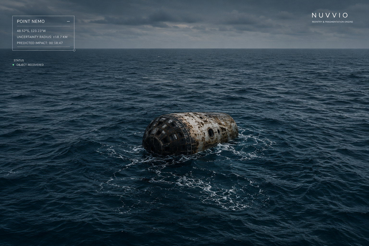 Object recovery telemetry at Point Nemo